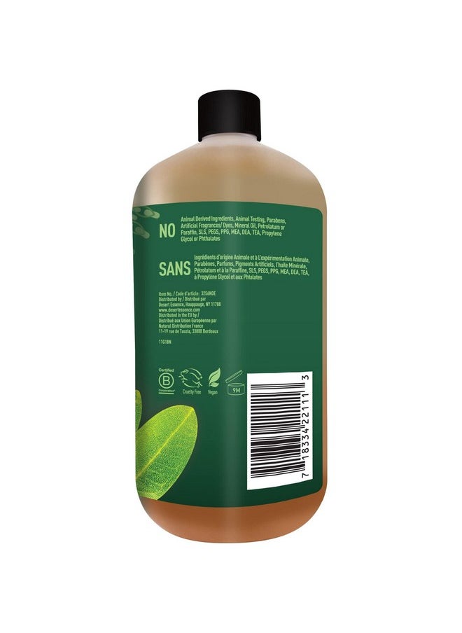 Desert Essence Thoroughly Clean Face Wash with Tea Tree Oil, Castile Soap and Coconut Oil - Organic Facial Cleanser for Sensitive and Oily Skin, Vegan & Cruelty-Free, 32 fl oz