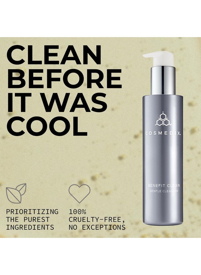 COSMEDIX Hydrating Face Wash for Women & Men, Benefit Clean Gentle Cleanser Gel - Moisturizing Face Cleanser & Pore Minimizer For All Skin Types - Facial Cleanser Makeup Remover for Glowing Skin