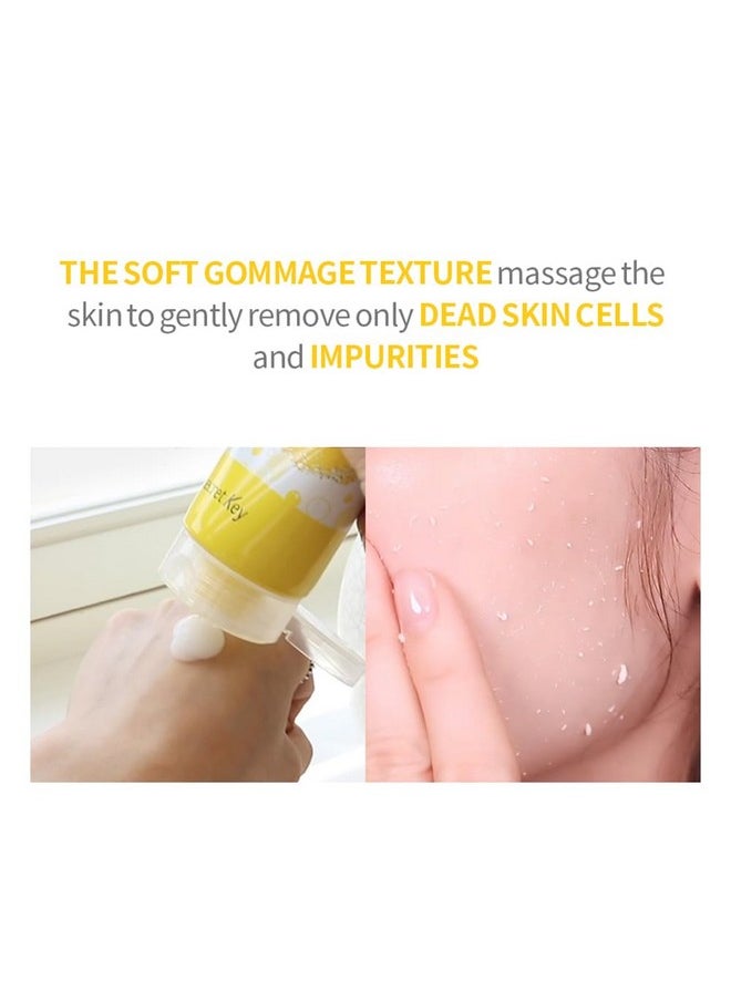 SECRETKEY Lemon Sparkling Peeling Gel, Deep Cleansing, Exfoliation, Skin Moisturization, Low Irritation for Sensitive Skin fl. 4.05 oz / 120 ml, Vitamin C and Refreshing Carbonated Water Synergy