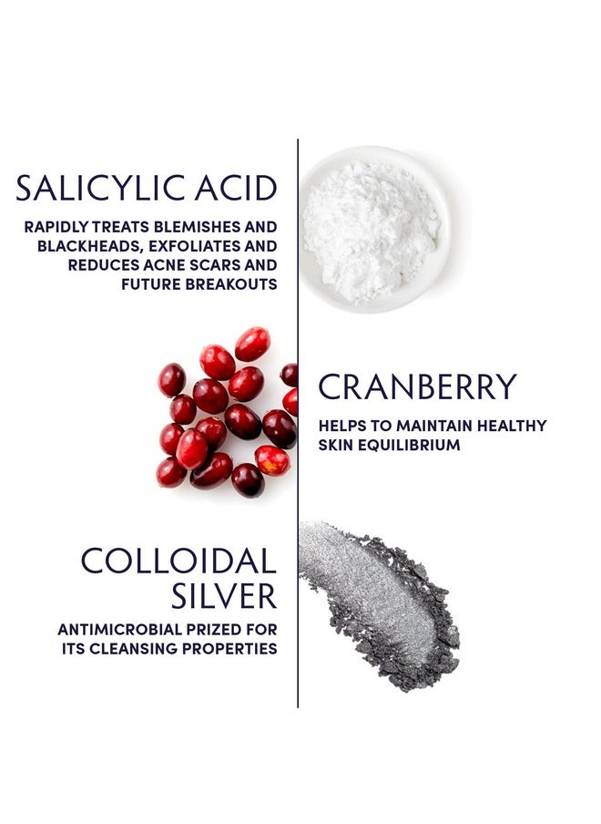 Naturopathica Colloidal Silver and Salicylic Acid Acne Clearing Cleanser, Reduce Blemishes and Acne Scars, Clarifying Face Wash for Men and Women, 5 fl oz