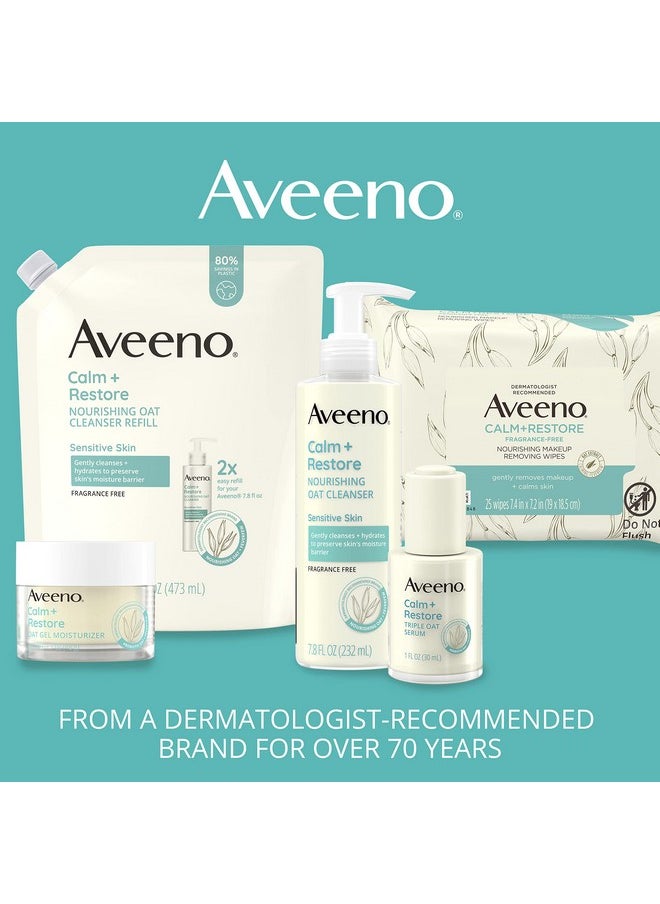 Aveeno Calm + Restore Redness Relief Foaming Cleanser, Daily Facial Cleanser With Calming Feverfew to Help Reduce the Appearance of Redness, Hypoallergenic & Fragrance-Free, 6 fl. oz