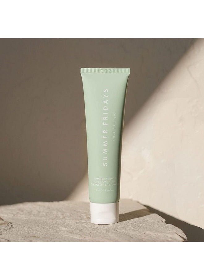 Summer Fridays Super Amino Gel Cleanser - Gentle, pH-Balanced Daily Facial Cleanser + Makeup Remover - Helps to Calm Irritation, Nourish Skin + Restore Moisture (5 Fl Oz)