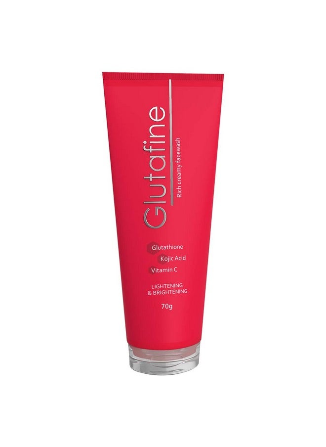 Glutafine Rich Creamy Facewash for Lightening and Brightening, 70g (Pack of 1)
