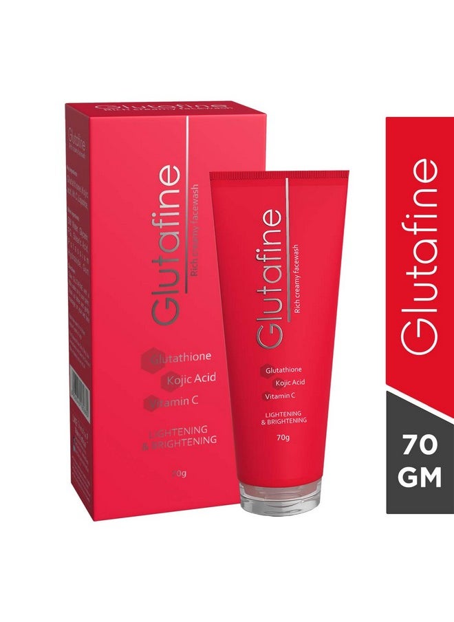 Glutafine Rich Creamy Facewash for Lightening and Brightening, 70g (Pack of 1)