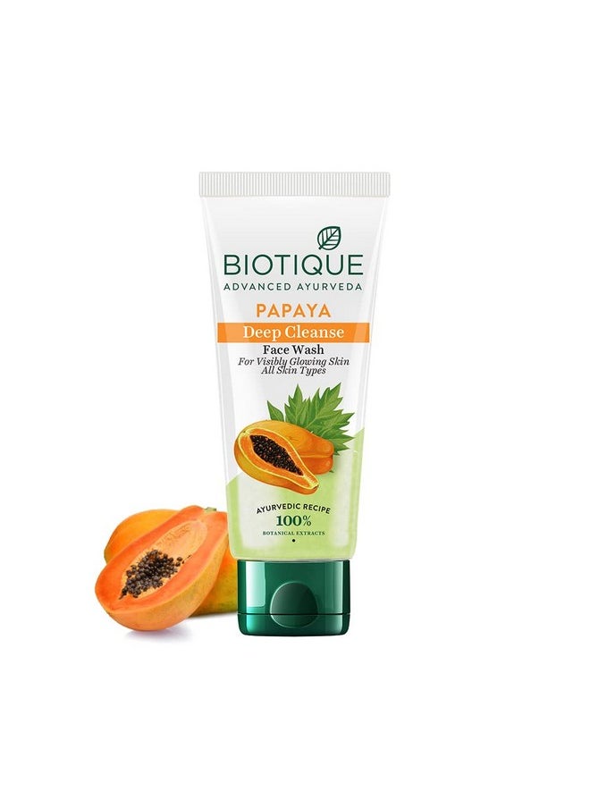 Biotique Bio Papaya Exfoliating Face Wash For All Skin Types, 150ml / 3.38 Fl. Oz.