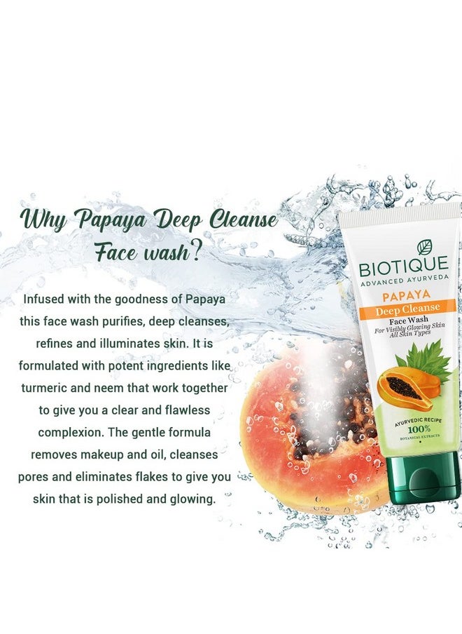 Biotique Bio Papaya Exfoliating Face Wash For All Skin Types, 150ml / 3.38 Fl. Oz.