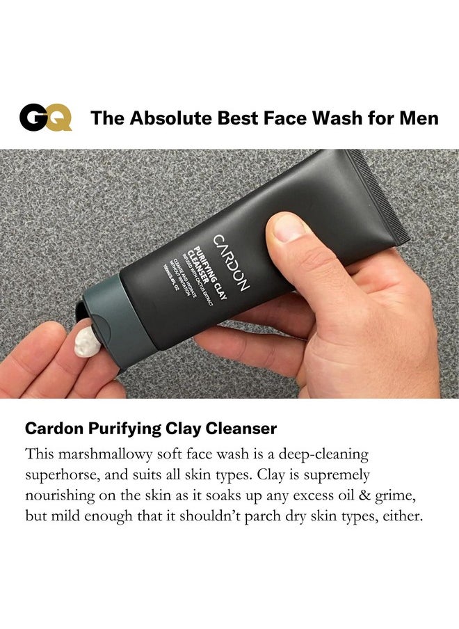Cardon Men's Deep Pore Cleaning Clay Face Wash, 4x Better Than Charcoal, Oily, Acne-Prone Skin | Korean Premium Skin Care | Remove Face Oil & Dirt, (1 CT)