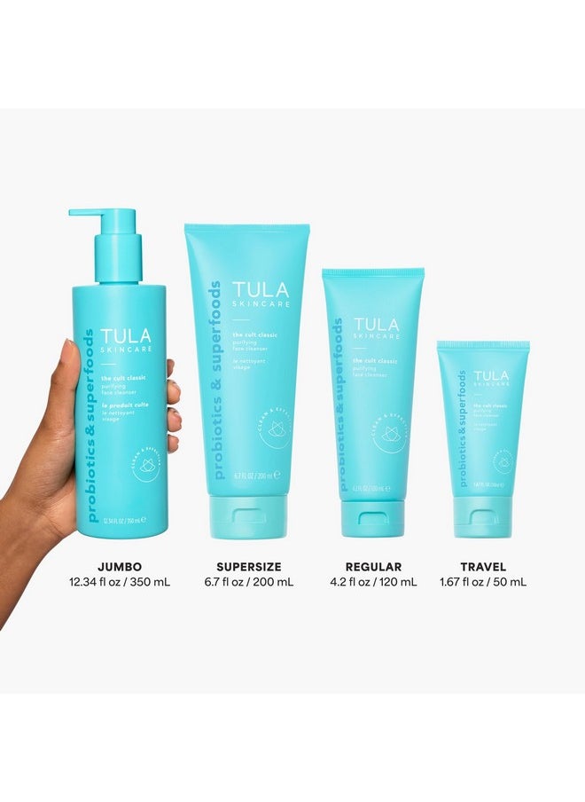 TULA Skin Care The Cult Classic Purifying Face Cleanser - Gentle and Effective Face Wash, Makeup Remover, Nourishing and Hydrating, 4.2 oz.