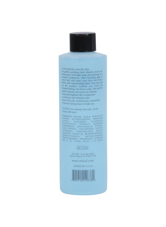 REXSOL Cellular Purifying Toner Normal/Oily and Oily Skin | Contains pure Vitamin E | Lavender, Rosemary & Algae Extract | Absorbs excess oils, refines pores & helps skin growing. (240 ml / 8 fl oz)