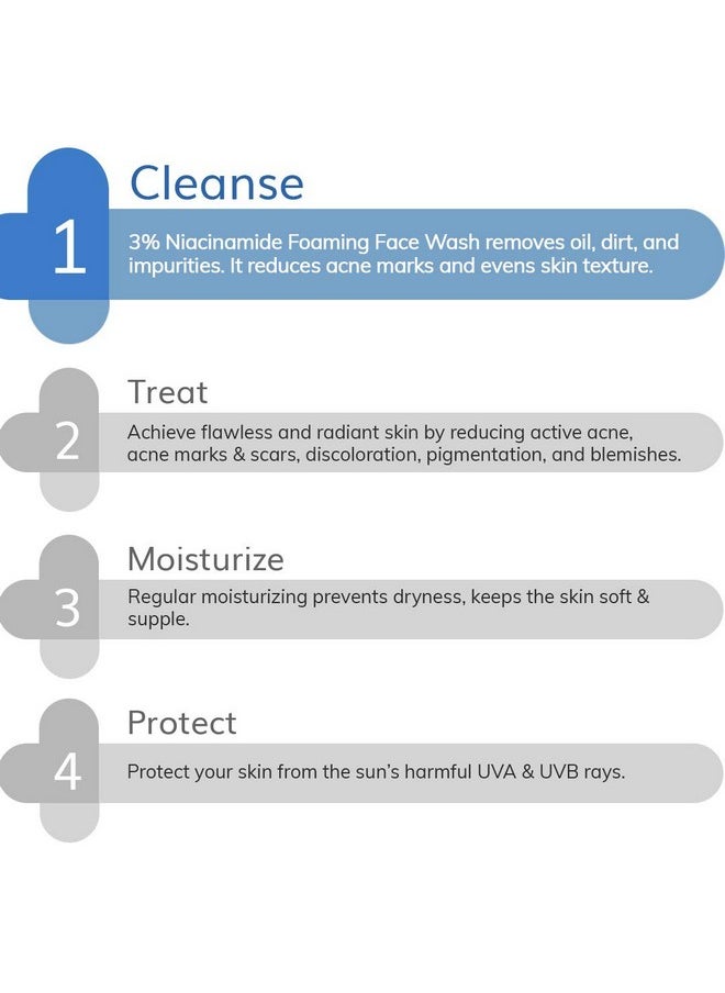 The Derma Co 3% Niacinamide Foaming Face Wash | Gently Cleanses Impurities | Controls Excess Oil & Helps Reduce Acne Marks | Suits All Skin Types | 3.38 Fl Oz/100ml