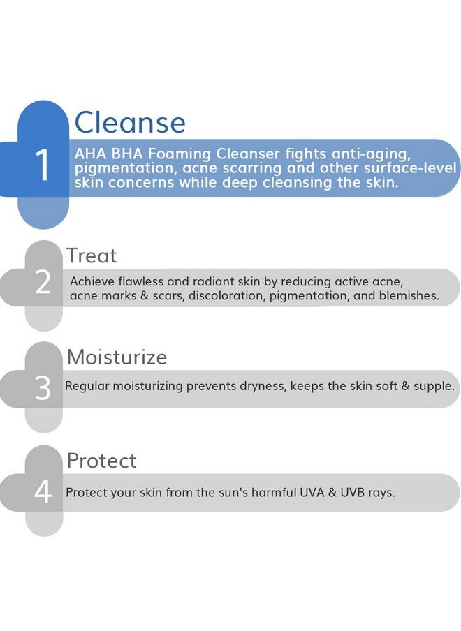 The Derma Co 3% AHA-BHA Foaming Face Wash for All Skin Types | Gently Exfoliates & Controls Acne | Oil-Free Facial Buildup Cleanser | 3.38 Fl Oz/100ml
