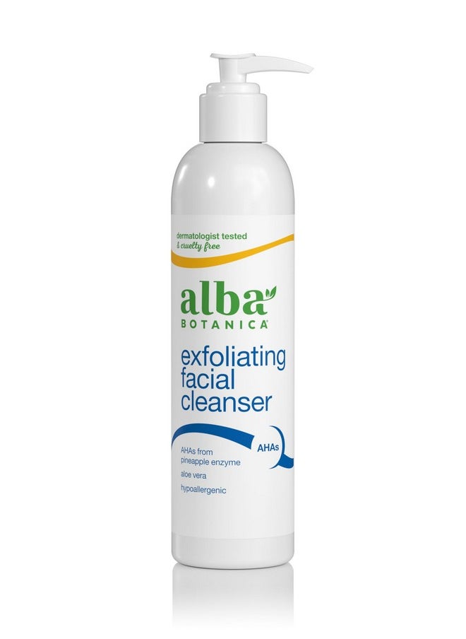 Alba Botanica Exfoliating Facial Cleanser, with Pineapple Enzyme and Aloe Vera, 8 Oz (Packaging May Vary)