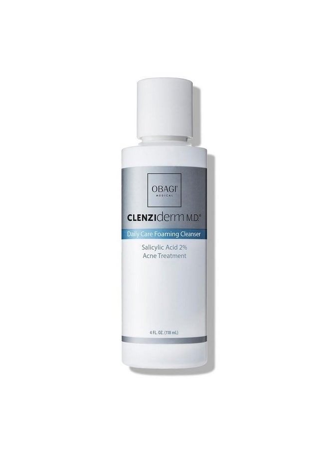 Obagi CLENZIderm M.D. Daily Care Foaming Acne Cleanser - Acne Treatment with 2% Salicylic Acid (BHA) - 4 oz