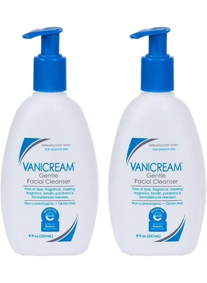 Vanicream Gentle Facial Cleanser, 8 Fl Oz (Pack of 2)