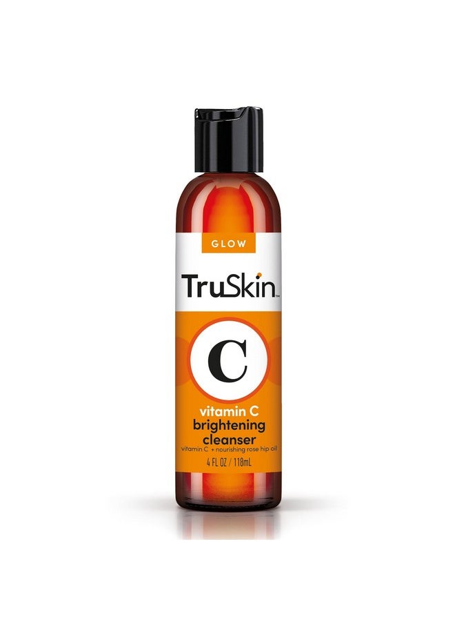 TruSkin Vitamin C Cleanser for Face - Brightening Face Wash with Vitamins C & E, Rosehip Oil, Aloe Vera and MSM - Deep Clean and Refresh for Radiant, Healthy-Looking Skin, 4 fl oz