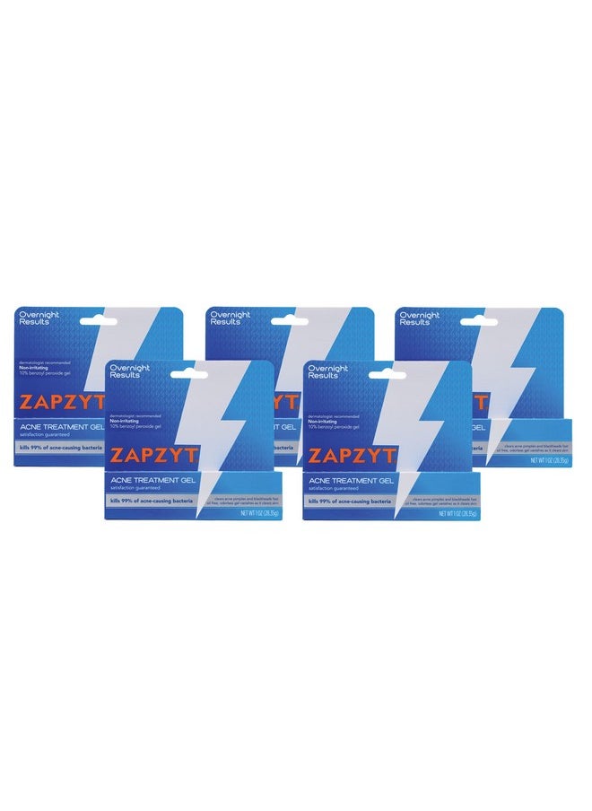 Zapzyt Maximum Strength 10% Benzoyl Peroxide Acne Treatment Gel 1 oz. (Pack of 5)