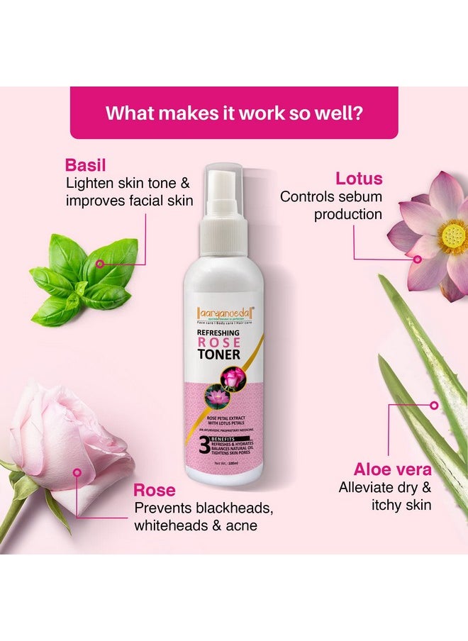 Aryanveda Tea Tree Face Wash With Neem & Aloe vera Extracts, 120ml And Rose Face Toner, 100ml