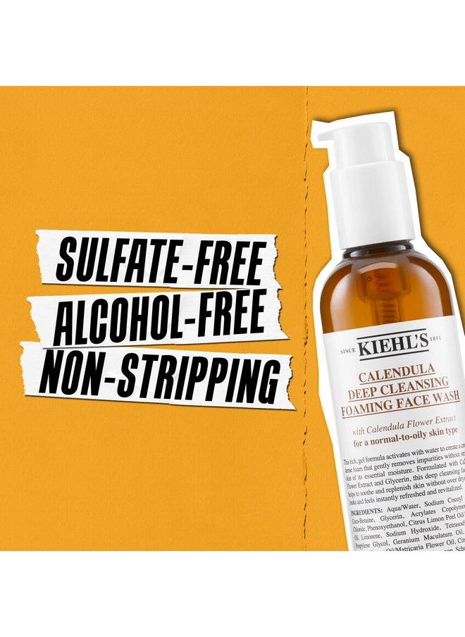 Kiehl's Calendula Deep Cleansing Face Wash, Balances Skin While Gently Removing Impurities, Soothing and Refreshing, Boosts Moisture Barrier for Soft-Feeling Skin, Paraben + Sulfate Free - 7.8 fl oz