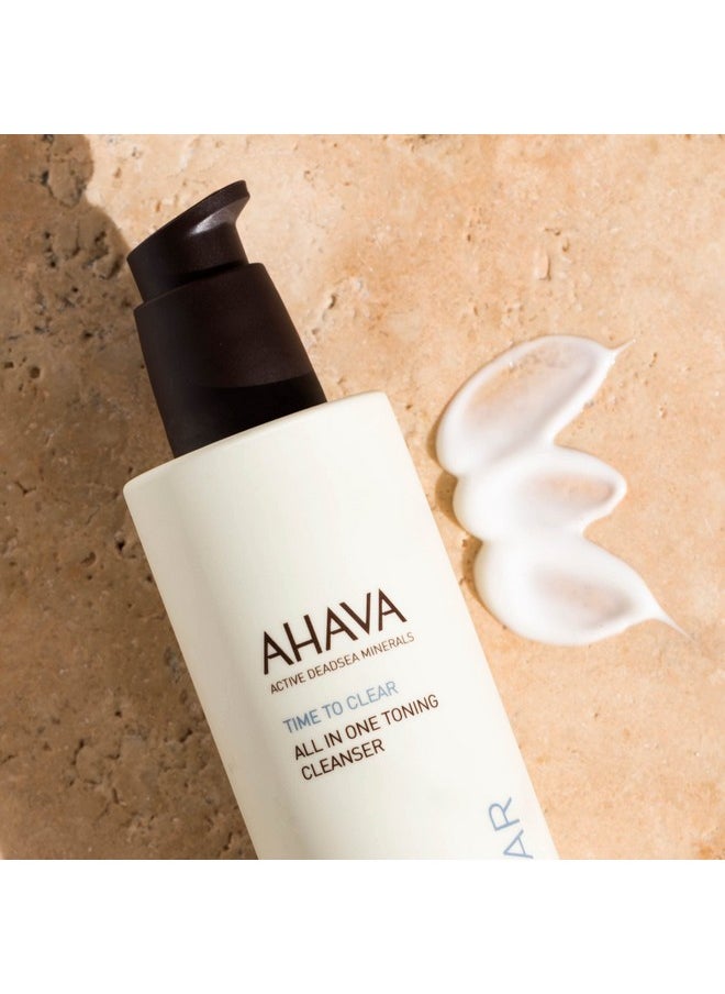 AHAVA All-In-One Toning Cleanser - Skin-Friendly, Soft, Water-Based Formula Gently Removes Dirt, Impurities & Makeup Including Eyes, Rebalances pH, Made with Our Signature Blend Osmoter, 8.5 Fl.Oz