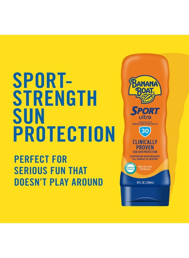 Banana Boat Sport Ultra Sunscreen Lotion SPF 30, Travel Size 3oz Twin Pack, Sweat & Water Resistant Sunblock for Active Lifestyle(Pack of 2)