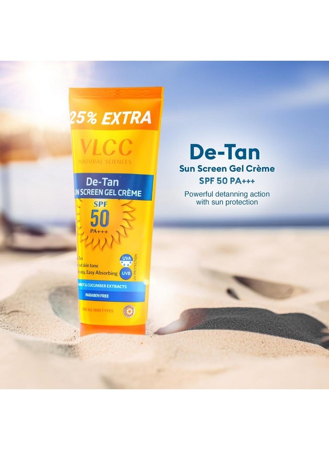 VLCC De Tan SPF 50 Sunscreen Gel Creme with PA+++ | 3.53 Oz/100 gm