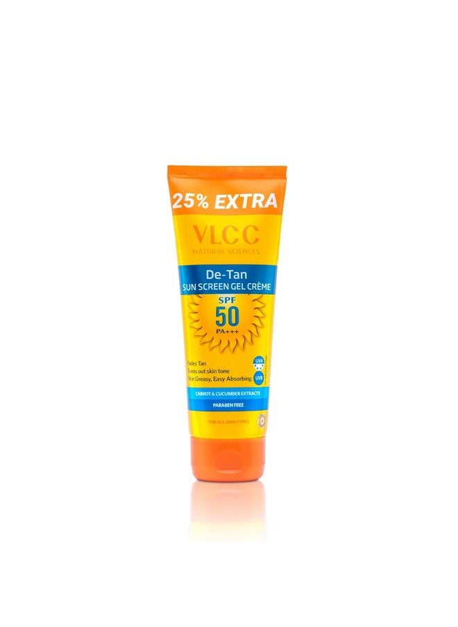 VLCC De Tan SPF 50 Sunscreen Gel Creme with PA+++ | 3.53 Oz/100 gm