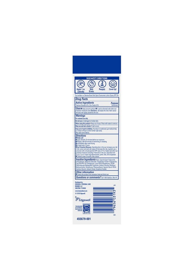 Banana Boat Kids 100% Mineral Sunscreen Lotion SPF 50, Twin Pack | Kids Sunscreen, Kids Sunblock, Banana Boat Mineral Sunscreen for Kids, Oxybenzone Free Sunscreen SPF 50, 6oz each (Pack of 2)