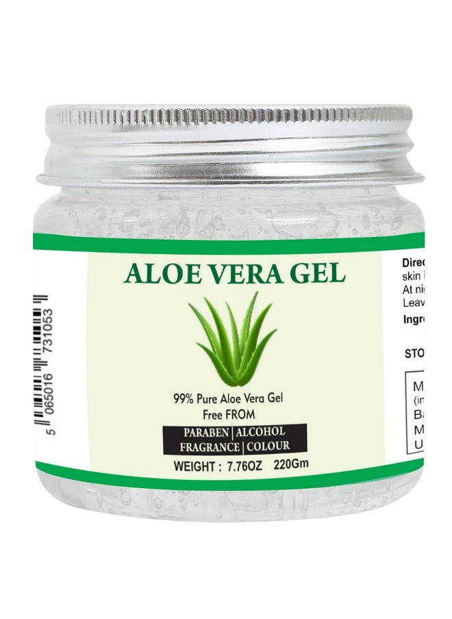 Raslok Aloe Vera Gel | 100% Pure Natural Aloe Gel | For Moisturizing Face Skin & Hair Care,Durable Moisturizing Hydrating Soothing | Non-Sticky (7.76 oz)