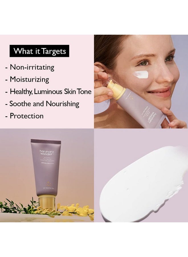Haruharu Wonder Black Rice Pure Mineral Relief Daily Sunscreen, SPF50+/PA++++, Broad Spectrum UVA/UVB, Octinoxate & Oxybenzone Free, Hyaluronic Acid, Niacinamide (50ml / 1.69fl.oz)