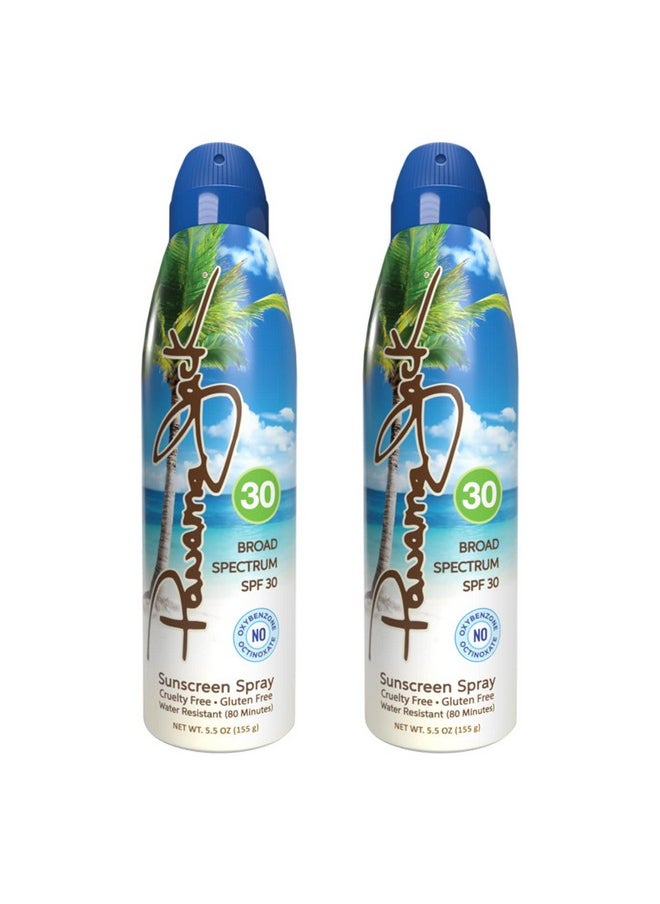Continuous Spray Sunscreen - SPF 30, Broad Spectrum UVA/UVB Protection, PABA, Paraben, Gluten & Cruelty Free, Water Resistant (80 Minutes), 5.5 OZ