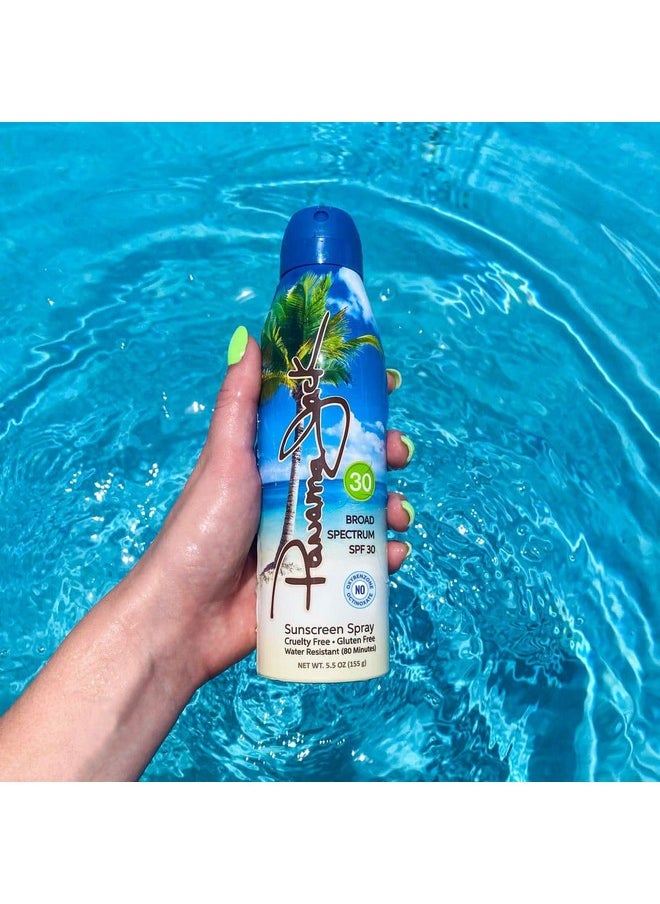 Continuous Spray Sunscreen - SPF 30, Broad Spectrum UVA/UVB Protection, PABA, Paraben, Gluten & Cruelty Free, Water Resistant (80 Minutes), 5.5 OZ