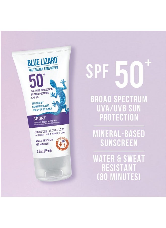 BLUE LIZARD Sport Mineral-Based Sunscreen Lotion - SPF 50+ - 3 oz