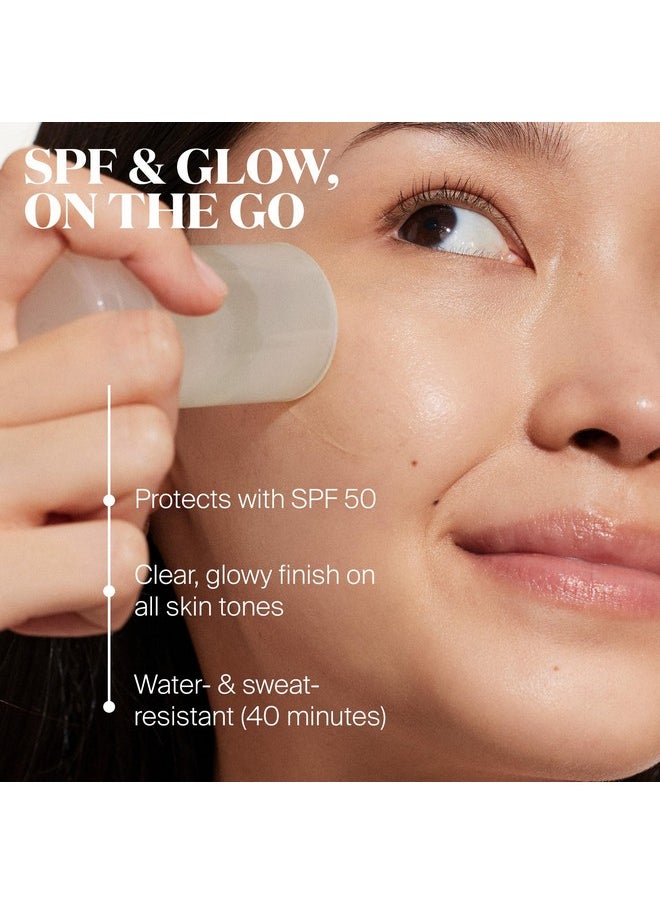 Supergoop! Glow Stick, 0.7 oz - SPF 50 PA++++ Dry Oil Sunscreen Stick for Face & Body - Brightens & Hydrates for a Healthy Glow - Mess-Free, Travel-Friendly SPF