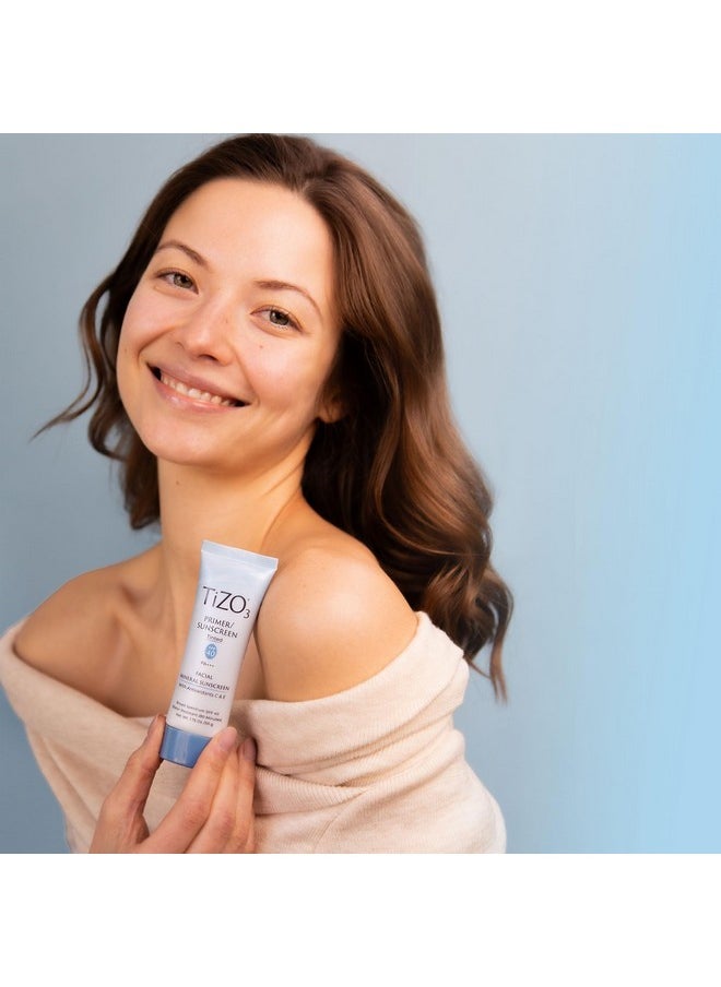 TiZO3 Facial Mineral Sunscreen and Primer, Tinted Broad Spectrum SPF 40 with Antioxidants, Sheer matte finish, Fragrance-Free, Oil-Free, Dermatologist-recommended, PA+++ 1.75 oz