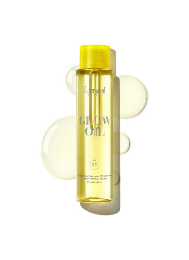 Supergoop! Glow Oil - 5 fl oz - SPF 50 PA++++ Vitamin E Body Oil + Broad Spectrum Sunscreen Protection - With Marigold, Meadowfoam & Grape Seed Extracts