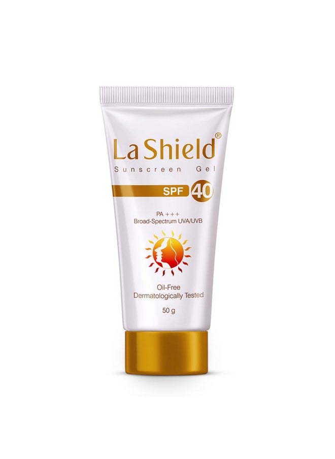 La Shield SPF 40 PA+++ Mineral Sunscreen Gel | Superior Matte Finish | Oil-free | Lightweight | No white cast | For Acne Prone, Oily or sensitive skin |Dermatologist Prescribed | 50g