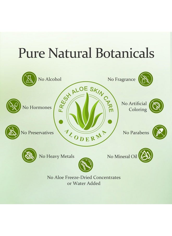 Aloderma 99% Organic Aloe Vera Gel for Face Made within 12 Hours of Harvest - Natural Hydrating Pure Aloe Vera Gel for Soothing Skincare - Moisturizing Aloe Gel for Skin, Face, & Sensitive Skin, 4oz