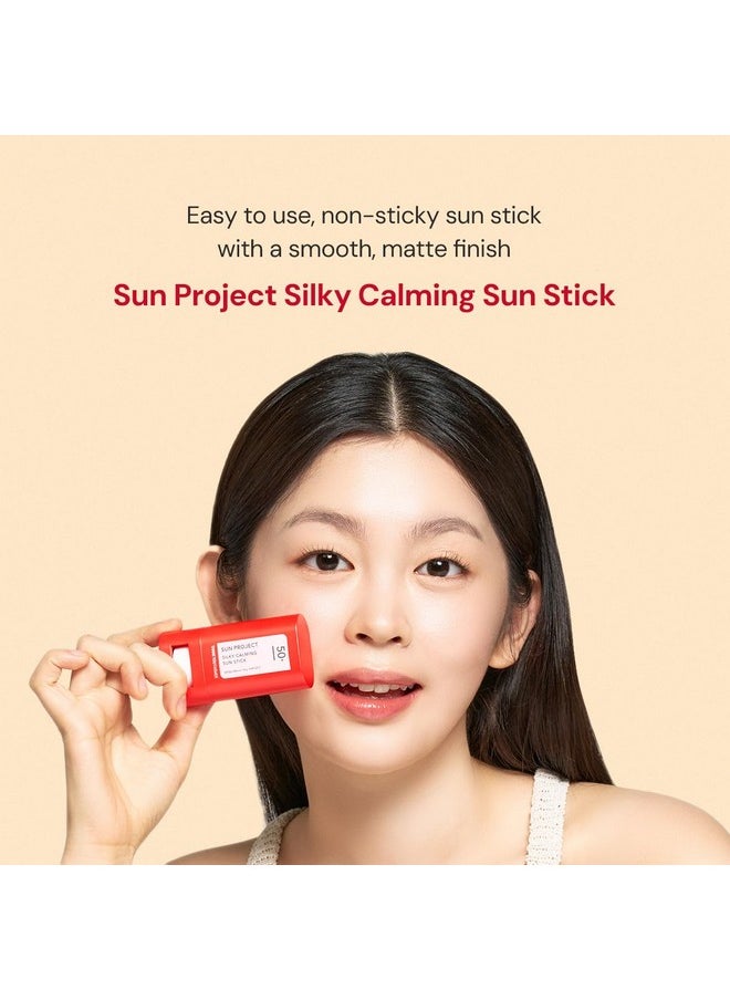 THANKYOU FARMER Sun Project Silky Calming Sun Stick SPF50+ PA++++, Water-Resistant, Matte Finish, Calamine and Centella Asiatica, Korean Sunscreen Stick Face, Travel Size, Korean Sunscreen for Face