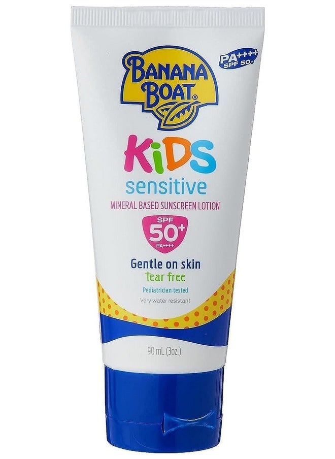 BANANA BOAT Sunscreen Lotion Combination Skin Uva & Uvb Protection Pa++++ Very Water And Sweat Resistant (Kids Sensitive Mineral SPF 50+ PA++++, 90ml)