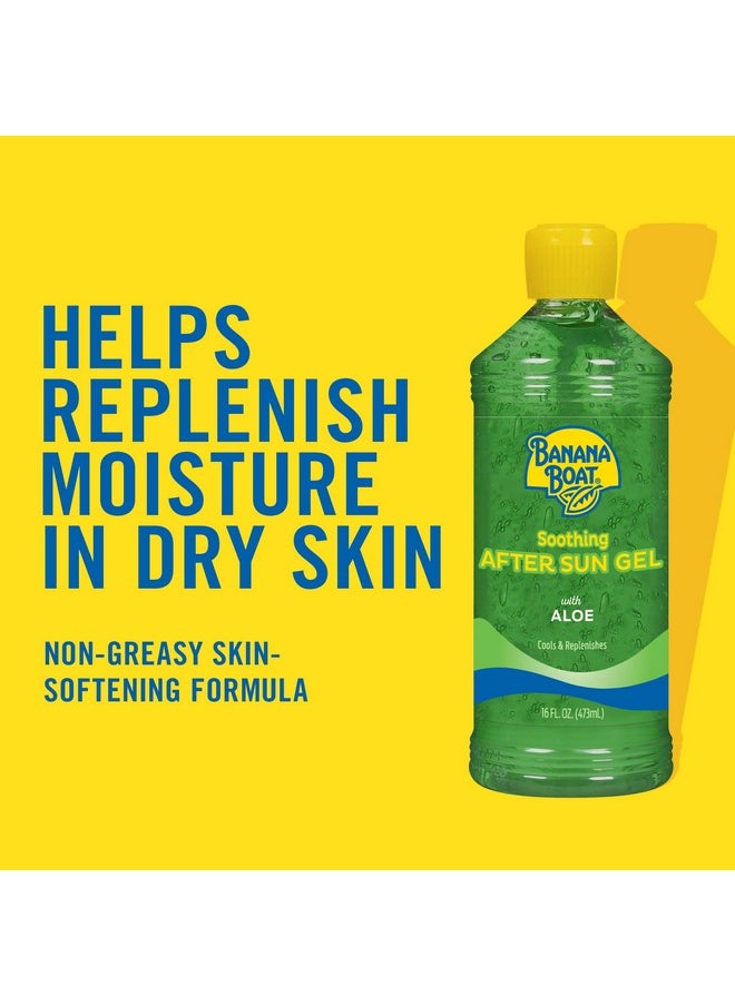 Banana Boat Soothing After Sun Gel with Aloe Twin Pack | After Sun Care Aloe Gel, After Sun Aloe, Sunburn Relief, 16oz each