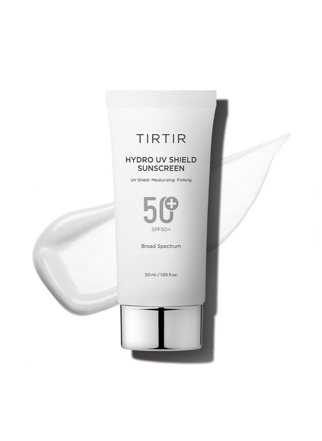 TIRTIR Hydro UV Shield Sunscreen | SPF 50+ UVA/UVB Protection, Lightweight, No White Cast, Non-greasy, Korean Sunscreen, 1.69 Fl Oz (Pack of 1)