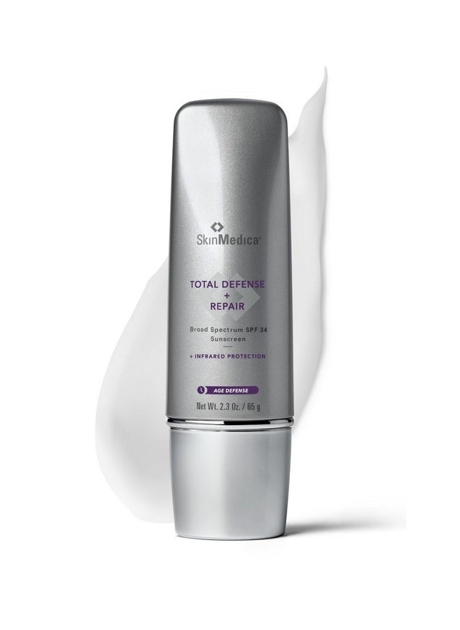 SkinMedica Total Defense + Repair SPF 34 Sunscreen for Face. This Lightweight, Facial Sunscreen is Ideal for Oily and/or Combination Skin, 2.3 Oz