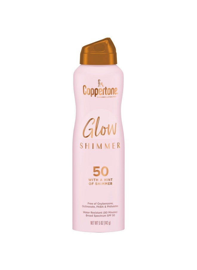 Coppertone Glow with Shimmer Sunscreen Spray, Water Resistant , Broad Spectrum, SPF 50, 5 Oz