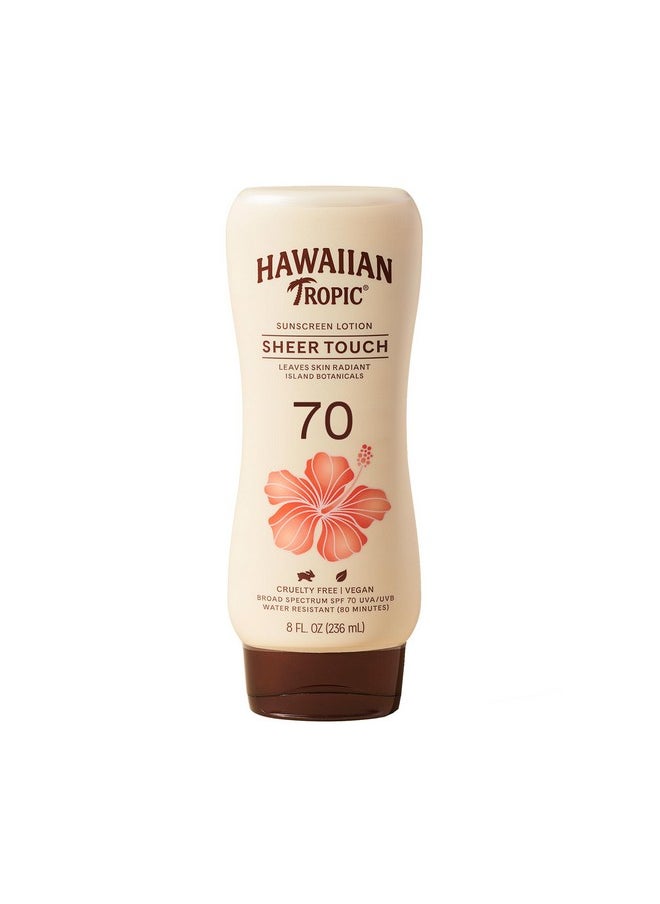 Hawaiian Tropic Sheer Touch Ultra Radiance Lotion Sunscreen SPF 70, 8oz | Hawaiian Tropic Sunscreen SPF 70, Sunblock, Broad Spectrum Sunscreen, Oxybenzone Free Sunscreen, Body Sunscreen, 8oz
