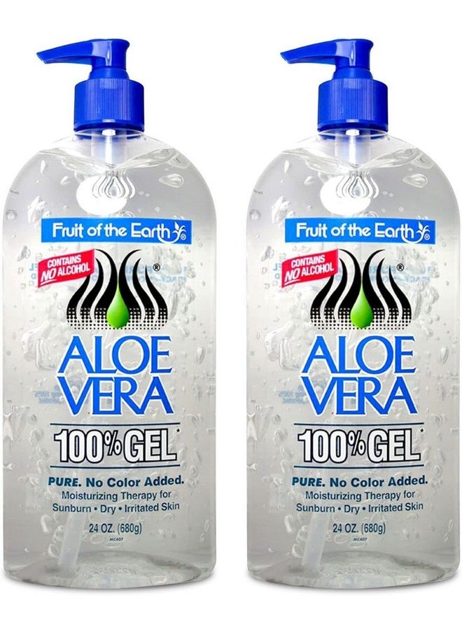 Fruit Of The Earth Aloe Vera 100% Gel with Tocopheryl Acetate, DMDM Hydantoin, Tetrasodium EDTA, Carbomer, Aloe Vera Gel, Triethanolamine, Diazolidinyl Urea, 24 oz (2 pack)