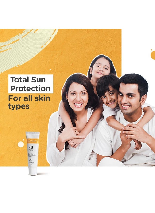 Brinton UV Doux Face & Body Sunscreen gel with SPF 50 PA+++ | Clinically Proven| Matte Finish and Oil Free Formula| Water Resistant, Non Comedogenic| Protection against UVA/UVB Rays 50g