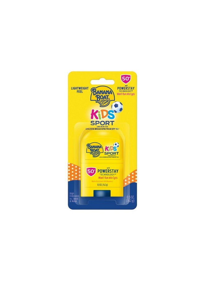 Banana Boat Kids Sport Sunscreen Stick SPF 50, 0.5oz | Travel Size Sunscreen, Kids Sunscreen, Kids Sunblock, Oxybenzone Free Sunscreen for Kids, Travel Sunscreen, Mini Sunscreen SPF 50, 0.5oz