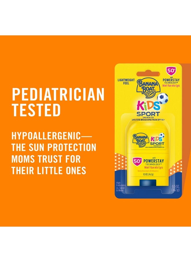 Banana Boat Kids Sport Sunscreen Stick SPF 50, 0.5oz | Travel Size Sunscreen, Kids Sunscreen, Kids Sunblock, Oxybenzone Free Sunscreen for Kids, Travel Sunscreen, Mini Sunscreen SPF 50, 0.5oz