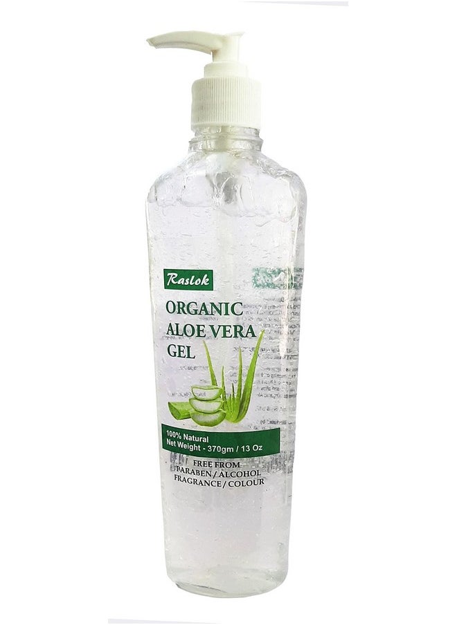 Raslok Aloe Vera Gel | Pure & Natural Aloe Gel | For Moisturizing Face Skin & Hair Care | Durable Moisturizing Hydrating Soothing Non-Sticky - 13 oz - 370gm (Natural)
