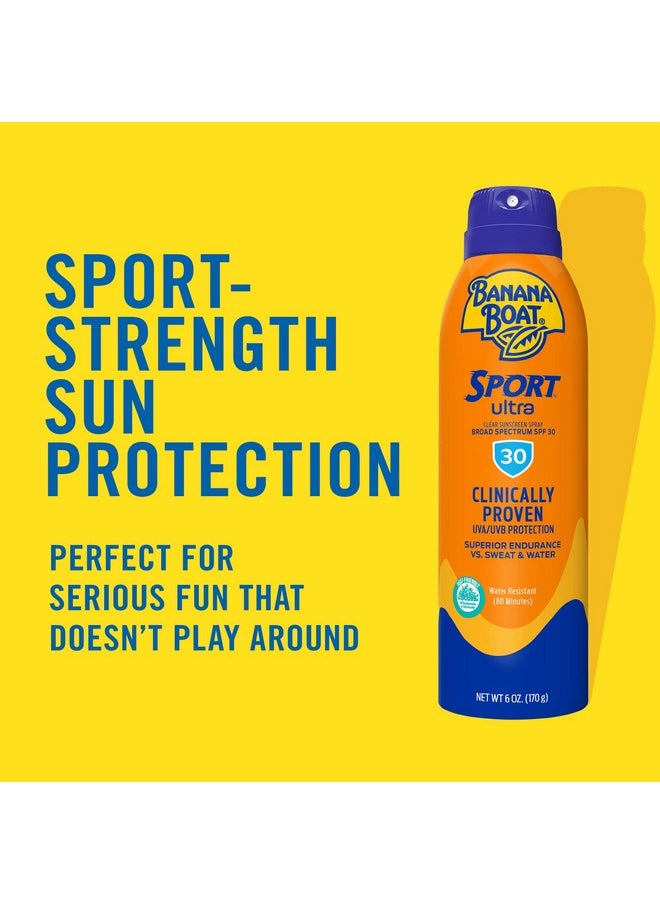Banana Boat Sport Ultra SPF 30 Sunscreen Spray, 9.5oz | Banana Boat Sunscreen Spray SPF 30, Oxybenzone Free Sunscreen, Spray On Sunscreen, Water Resistant Sunscreen, Family Size Sunscreen, 9.5oz